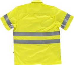 Kurzarmhemd mit Brusttasche und reflektierenden Bändern Yellow AV