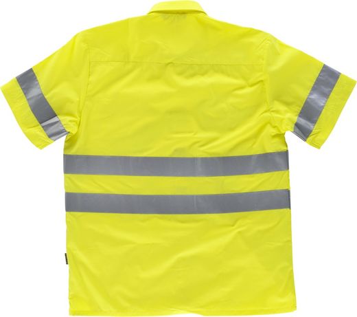 Kurzarmhemd mit Brusttasche und reflektierenden Bändern Yellow AV