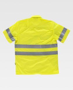 Kurzarmhemd mit Brusttasche und reflektierenden Bändern Yellow AV