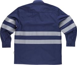Langarmhemd mit 2 Brusttaschen und reflektierenden Bändern Navy