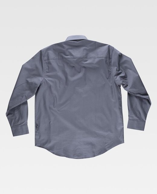 Langarmhemd, zwei Brusttaschen mit Brieftaschen 100% Cotton Grey