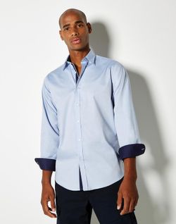 Camisa Manga Larga Oxford en Contraste