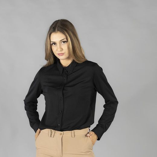 Camisa Mujer Interlock Cuello Camisero Cerdeña