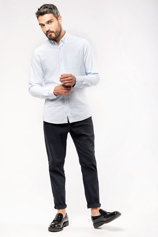 OXFORD WASCHTE LANGHEMD-SHIRT