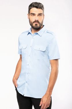 Camisa piloto manga corta hombre