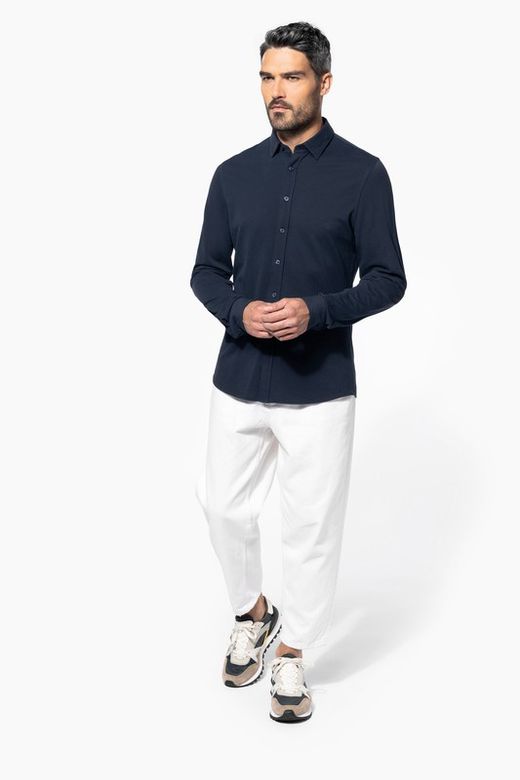 Langarm Piqué Shirt