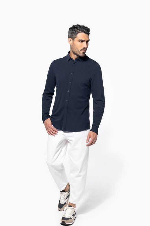 Langarm Piqué Shirt