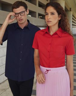 Camisa Popelin manga corta hombre