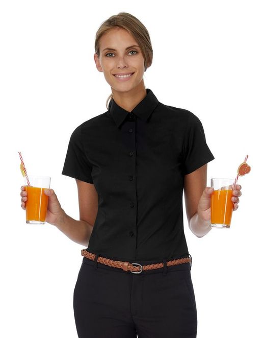 Camisa Popelina Elastán Black Tie M.C. Mujer