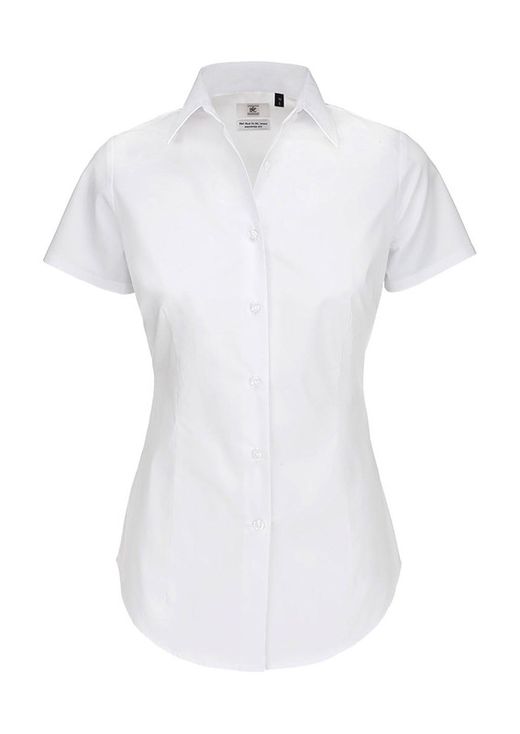 Chemise Popeline Elasthanne Black Tie MC Femme