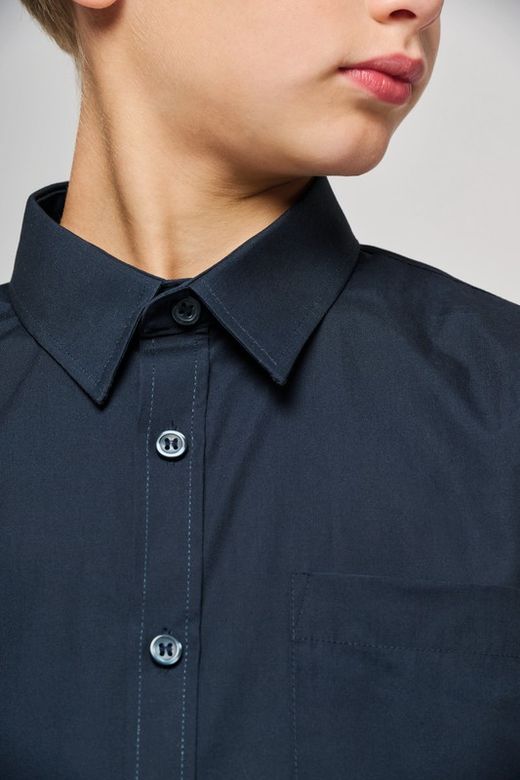 CAMICIA DI POPELINE A MANICHE CORTE BAMBINO