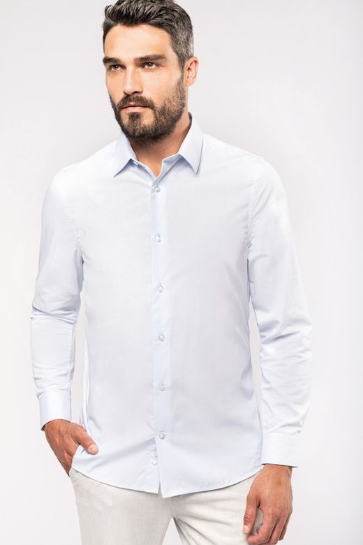 Chemise en popeline à manches longues pour hommes