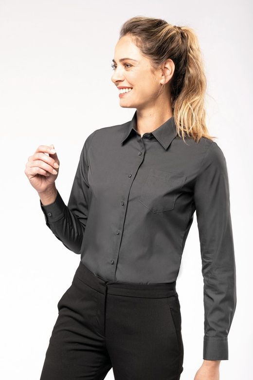 POPLIN-SHIRT MIT LANGEN ÄRMELN FÜR FRAUEN