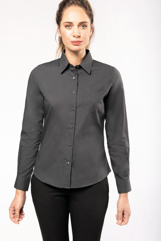 CAMICIA DI POPELINE A MANICHE LUNGHE PER DONNA
