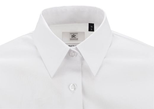 Stretch Popeline Shirt Black Tie LSL / Frauen