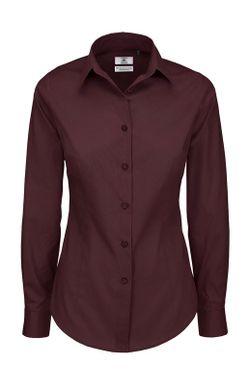 Camicia in popeline elasticizzato cravatta nera LSL / donna