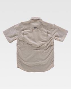 Safari Multi-Pocket Kurzarm Shirt Beige