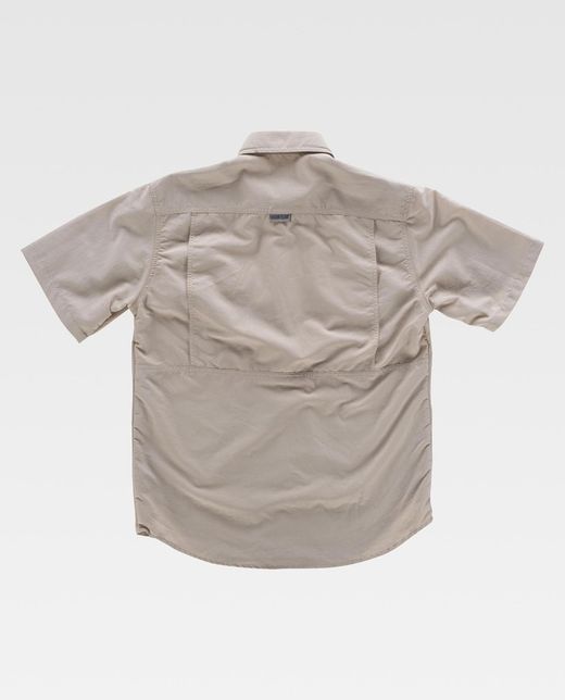 Safari Multi-Pocket Kurzarm Shirt Beige