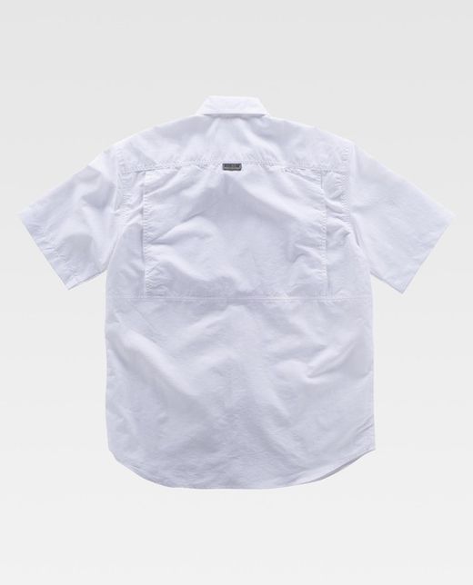 Safari Multi-Pocket Kurzarmhemd Weiß