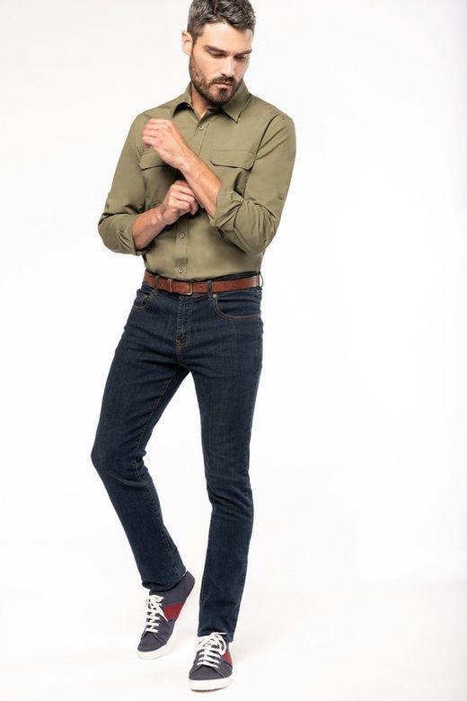 Herren Langarm Safari Shirt