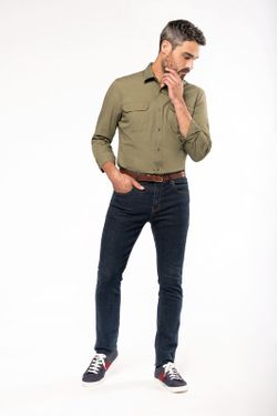 Herren Langarm Safari Shirt