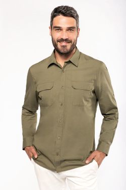 Herren Langarm Safari Shirt