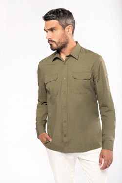 Herren Langarm Safari Shirt