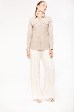 Damen Langarm Safari Shirt