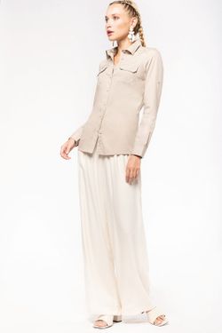 Damen Langarm Safari Shirt