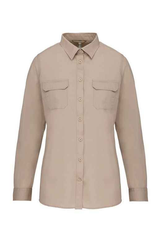 Damen Langarm Safari Shirt