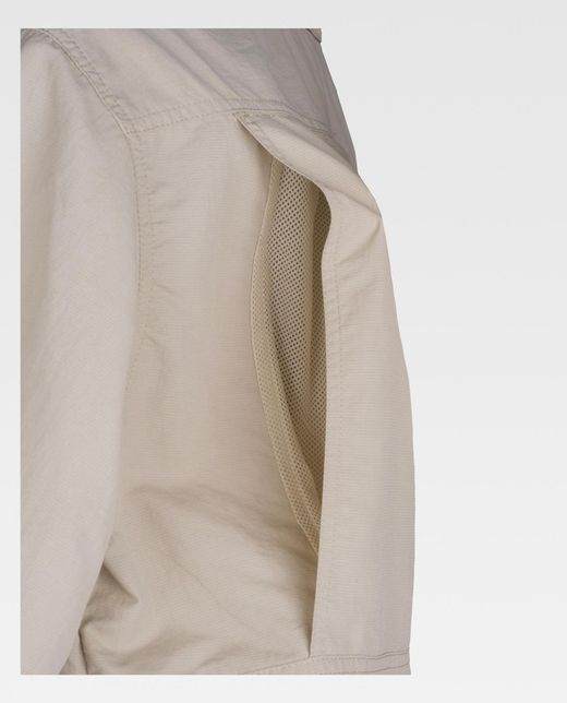 Safari Multi-Pocket Langarmhemd Beige