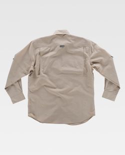 Safari Multi-Pocket Langarmhemd Beige
