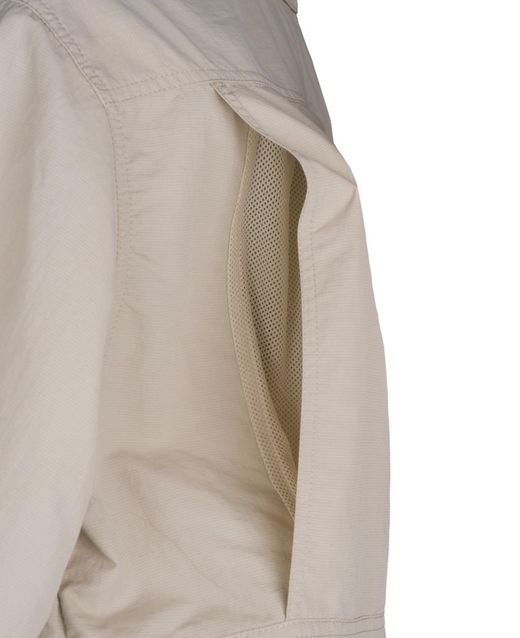 Safari Multi-Pocket Langarmhemd Beige