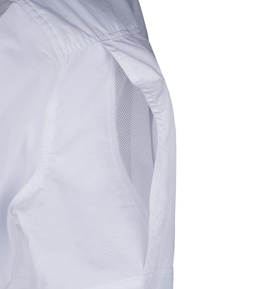 Safari Langarmhemd mit mehreren Taschen Weiß