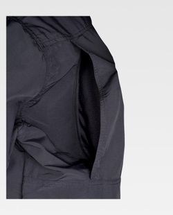 Safari Langarmhemd mit mehreren Taschen Schwarz