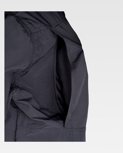 Safari Langarmhemd mit mehreren Taschen Schwarz