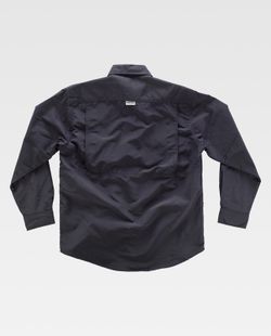 Safari Langarmhemd mit mehreren Taschen Schwarz