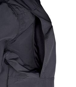 Safari Langarmhemd mit mehreren Taschen Schwarz