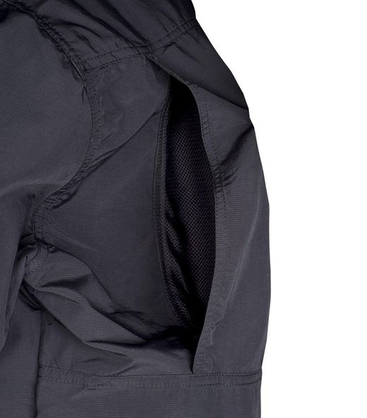 Safari Langarmhemd mit mehreren Taschen Schwarz