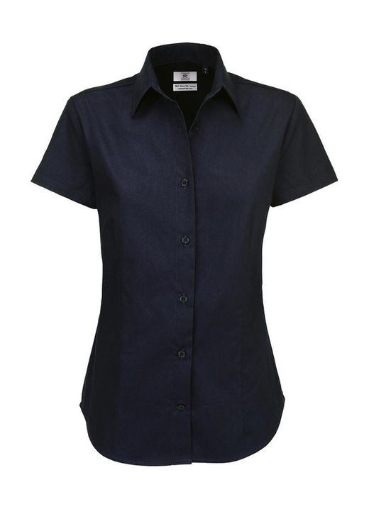Scharfes Kurzarm-Twill-Shirt für Frauen