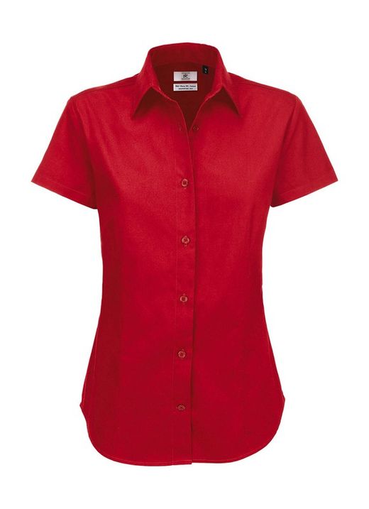 Scharfes Kurzarm-Twill-Shirt für Frauen