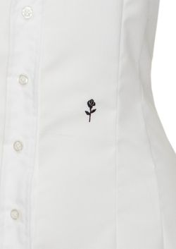 Camisa de manga curta Slim Fit para mulher