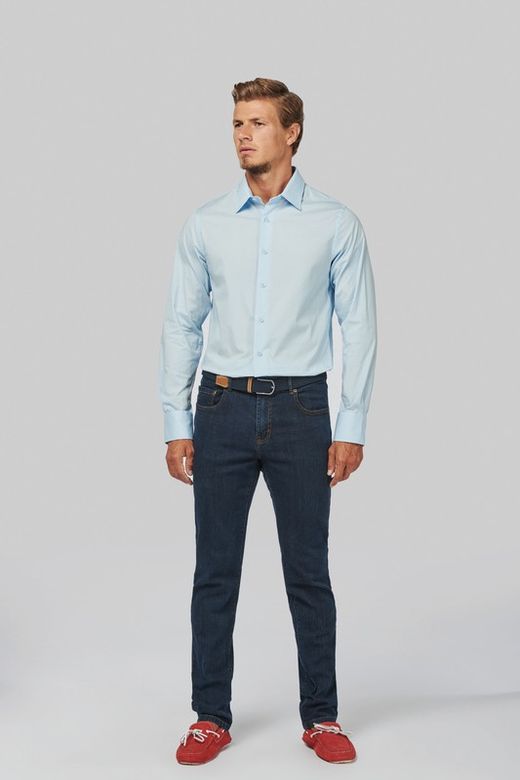 MÄNNER LANGES ÄRMEL-STRETCH-SHIRT