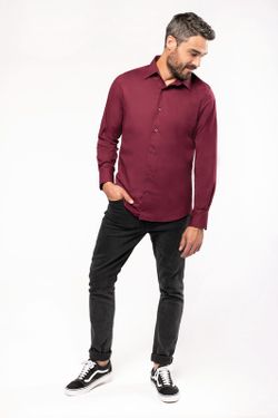 MÄNNER LANGES ÄRMEL-STRETCH-SHIRT