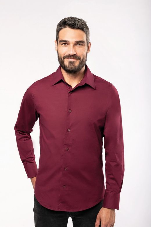 MÄNNER LANGES ÄRMEL-STRETCH-SHIRT
