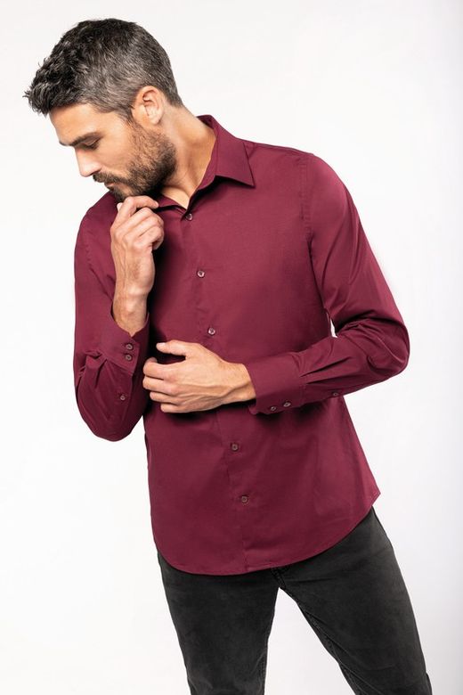 MÄNNER LANGES ÄRMEL-STRETCH-SHIRT