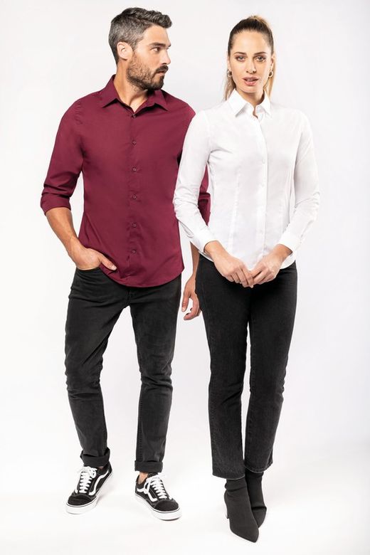 MÄNNER LANGES ÄRMEL-STRETCH-SHIRT