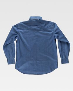 Jeanshemd Langarm mit Taschen auf der Brust und Passe auf der Rückseite Light Denim