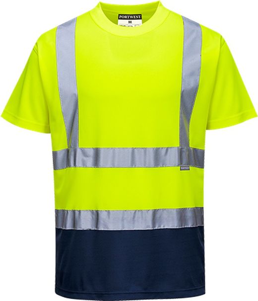 Zweifarbiges Warnschutz T-Shirt