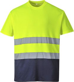 Zweifarbiges Baumwoll-Comfort-T-Shirt